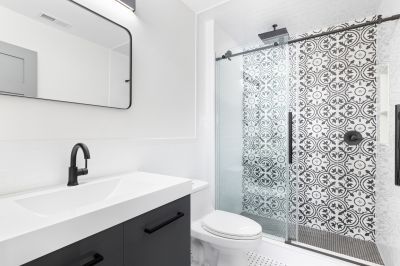 Small Bathroom Shower with Glass Door